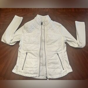 Express White Athletic Jacket Size Large